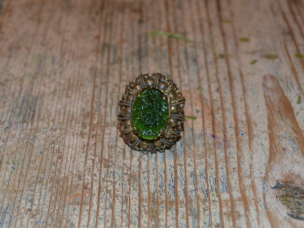 Etched stone ring