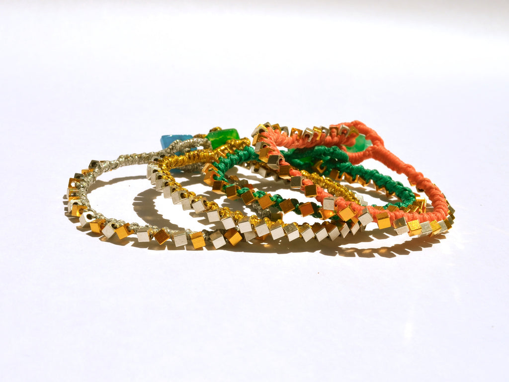 Metallic beaded friendship bracelet