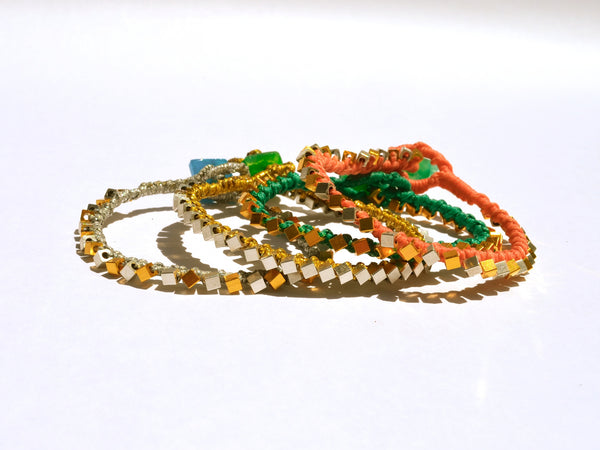 Metallic beaded friendship bracelet