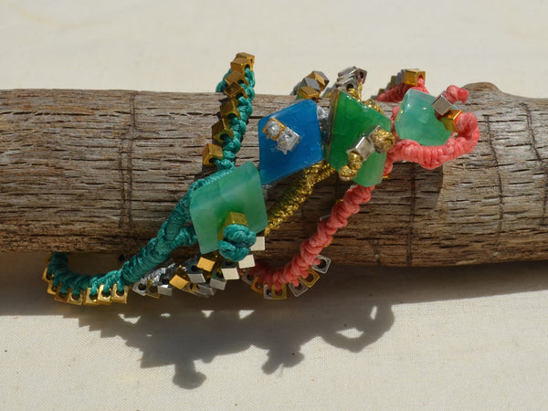 Metallic beaded friendship bracelet