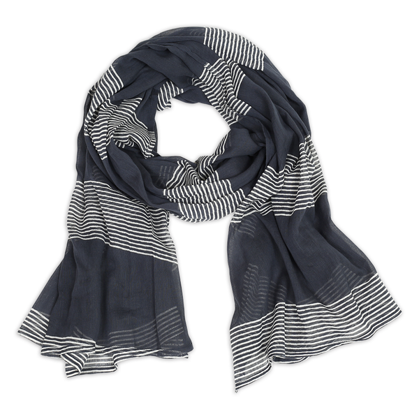 Raya Navy Stripe Scarf