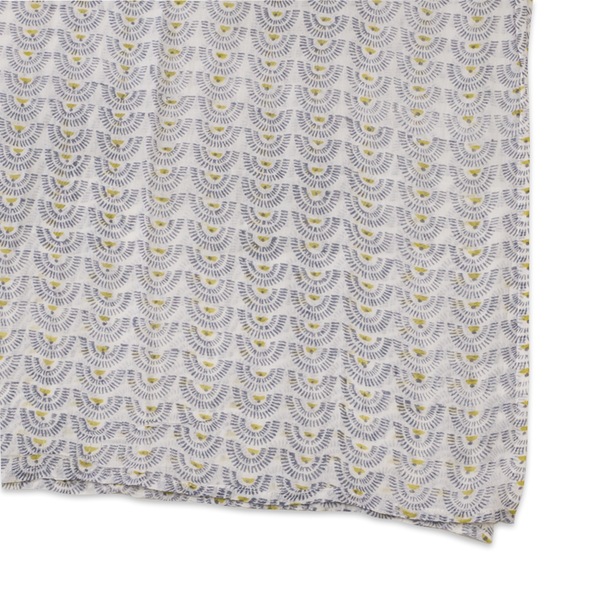 Soleil Chartreuse Block Printed Scarf