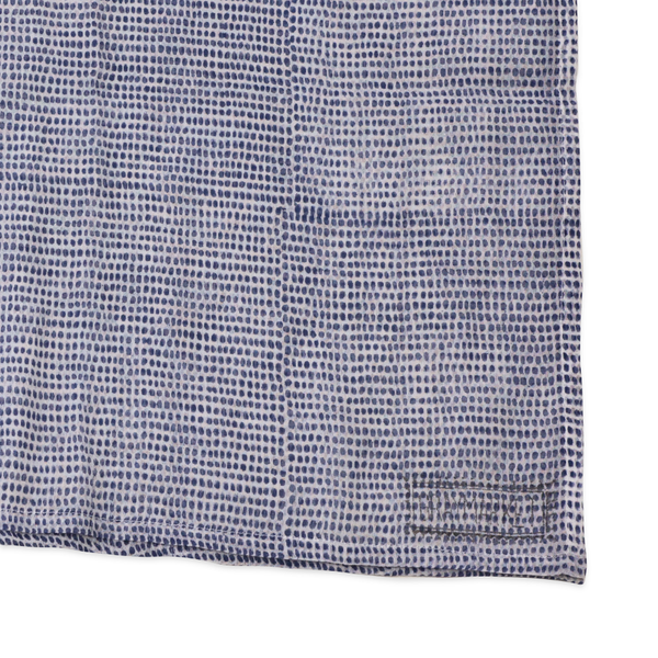 Tiny Dot Navy Block Printed Scarf