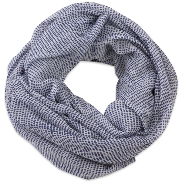 Tiny Dot Navy Block Printed Scarf